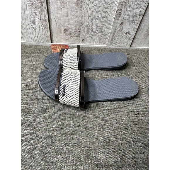 Havaianas Womens Size 9 10 Sandals Premium Steel Gray Slide On Flat Sandals - Picture 4 of 7